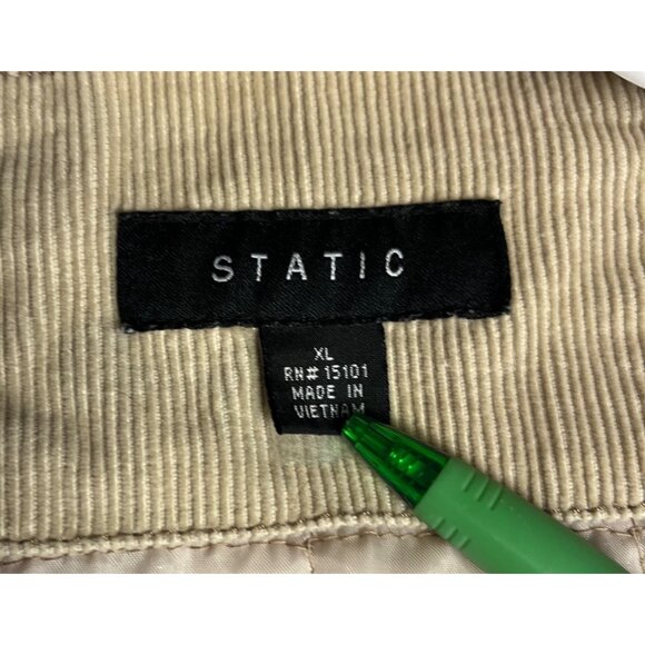 VTG-Y2K-Static Womens XL Beige Corduroy Coat Faux Fur Collar & Cuffs Penny lane - Picture 3 of 16